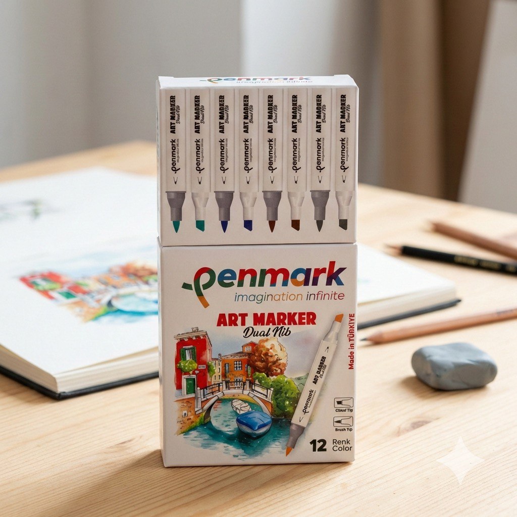 Penmark Çift Uçlu Art Marker Seti 12 Renk