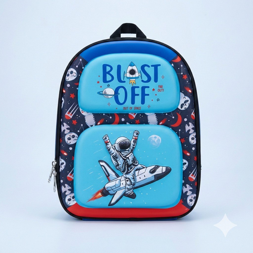 Unıck Color Sırt Çantası Orta Boy Kabartmalı Astronot