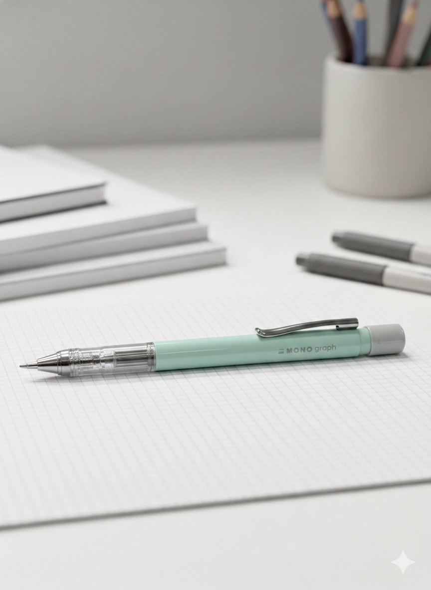 Tombow MONO graph Pastel Mekanik Kurşun Kalem 0,7 mm Buz Mavisi