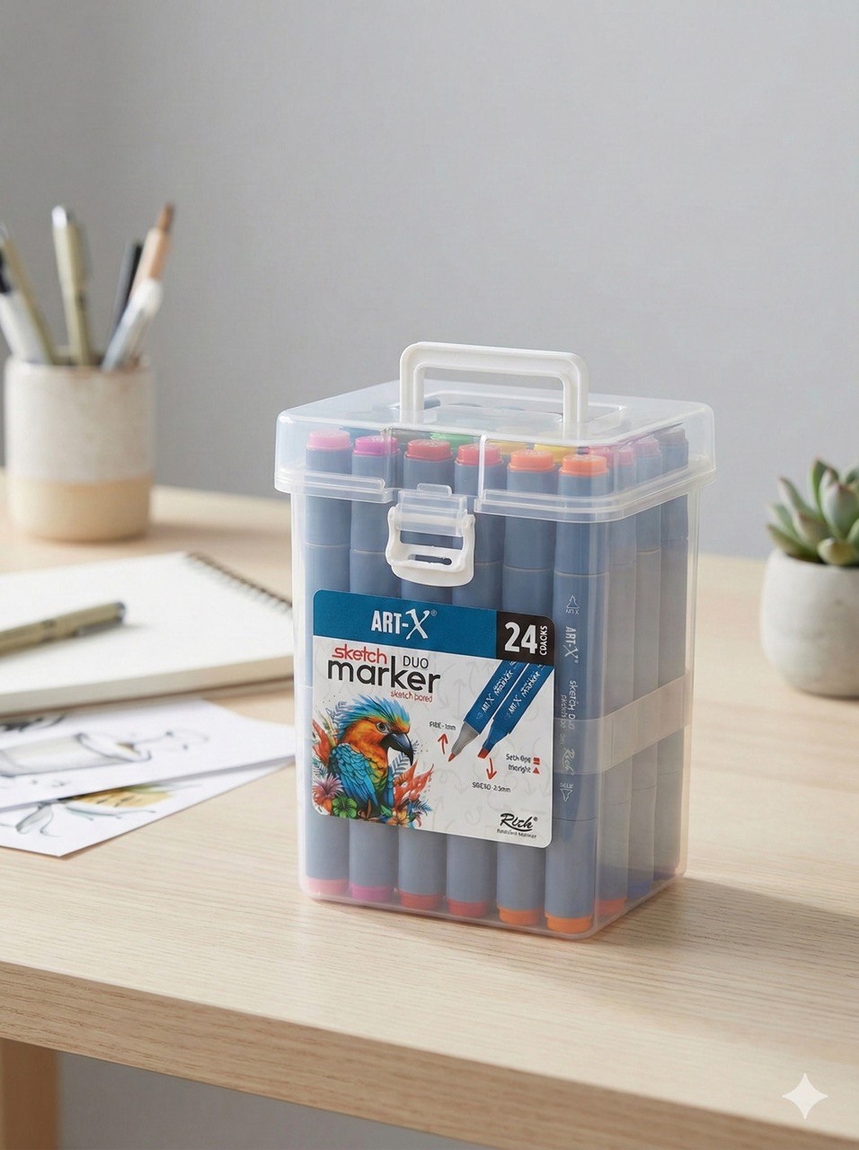 ART-X Çift Uçlu Sketch Marker Kalem Seti 24 Renk