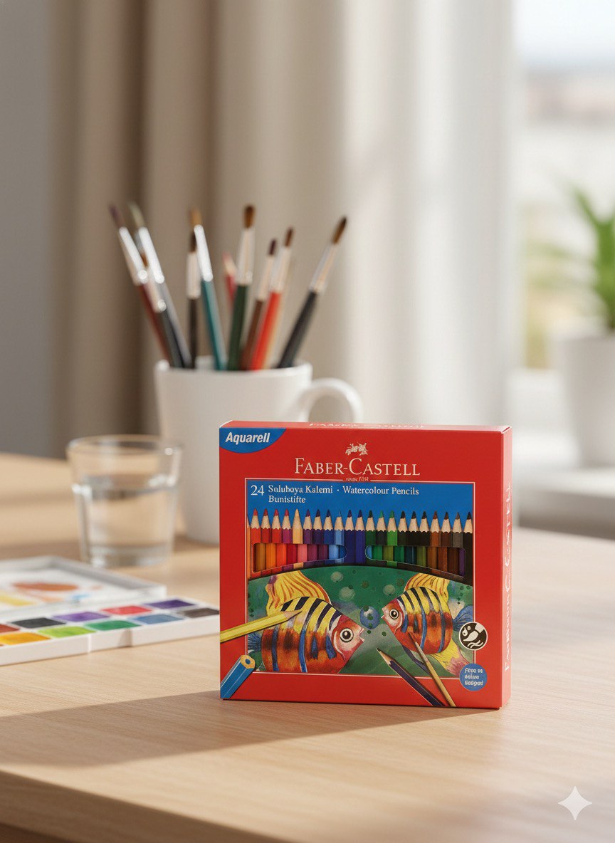 Faber Castell Karton Kutu Aquarel Boya Kalemi 24 Renk